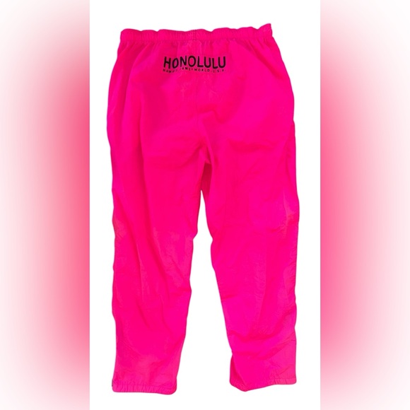Vintage 80s 90s Rare Jams World Neon Pink Nylon Windbreaker Zip Hem Pants Large - Picture 7 of 10